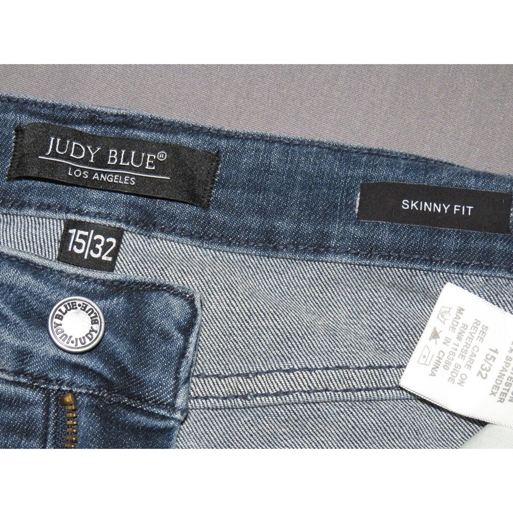 JUDY BLUE‎ Distressed Skinny Fit Stretch Ankle Fray Denim Jeans Women's 15 / 32 - Picture 9 of 10